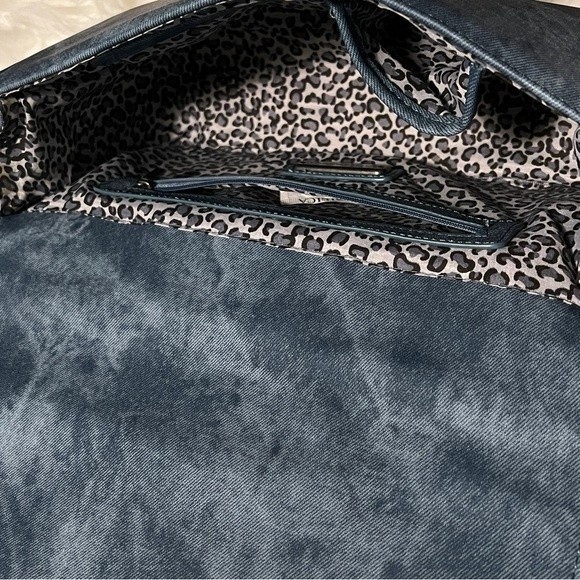 Steve Madden Vintage Denim Chain Bag with Patches Chanel Vibes - Picture 9 of 13